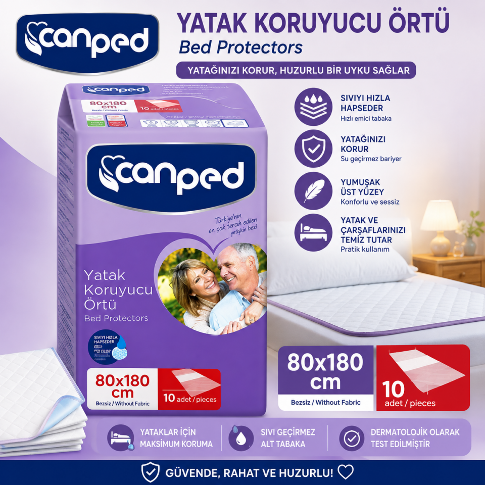 Canped Yatak Koruyucu Örtü 80x180 cm 10'lu
