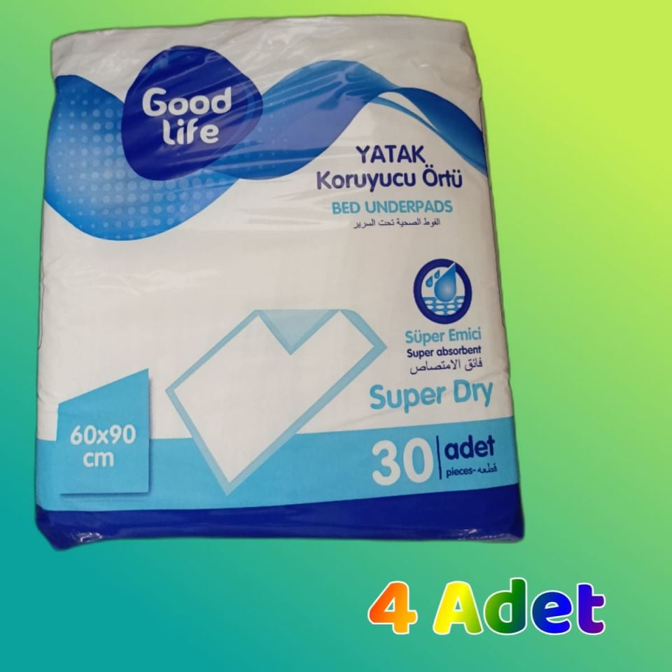 GoodLife Yatak Koruyucu serme bez 60x90 (120 Adet/ 4 Paket)