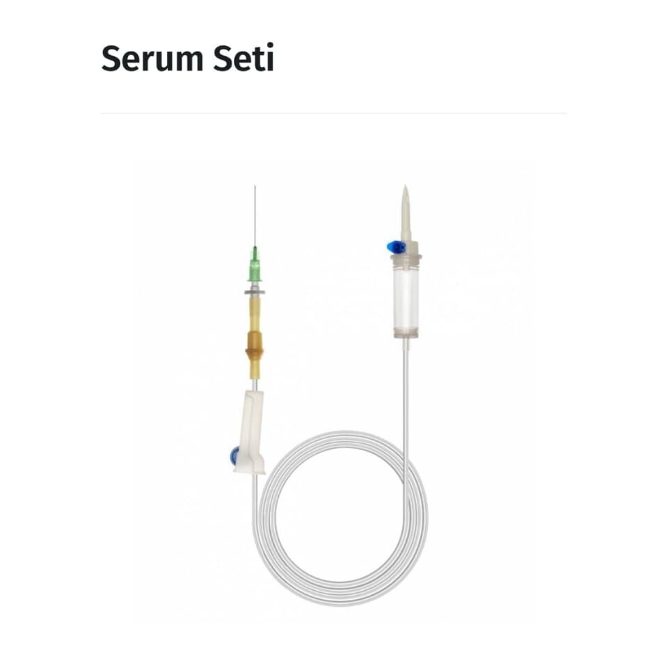 BERHA İnfüzyon Seti On-Off 21G Yeşil İğneli