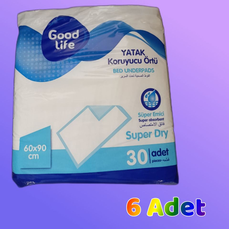GoodLife Yatak Koruyucu Serme Bez 60x90 (180 Adet/ 6 Paket)
