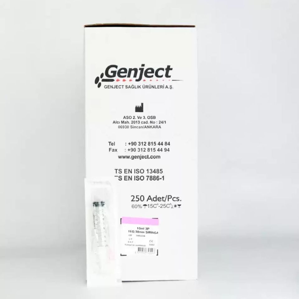 Genject 10cc 3P Pembe Uç Enjektör( 250'li)