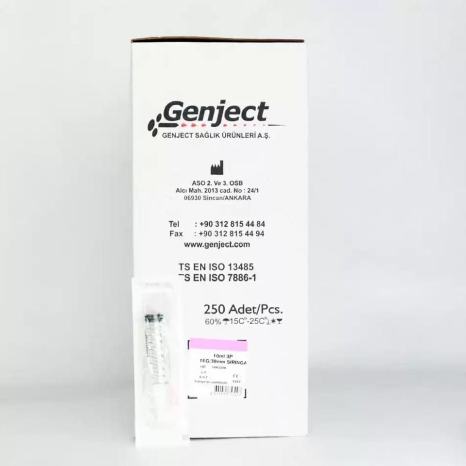 Genject 10cc 3P Pembe Uç Enjektör( 250'li)