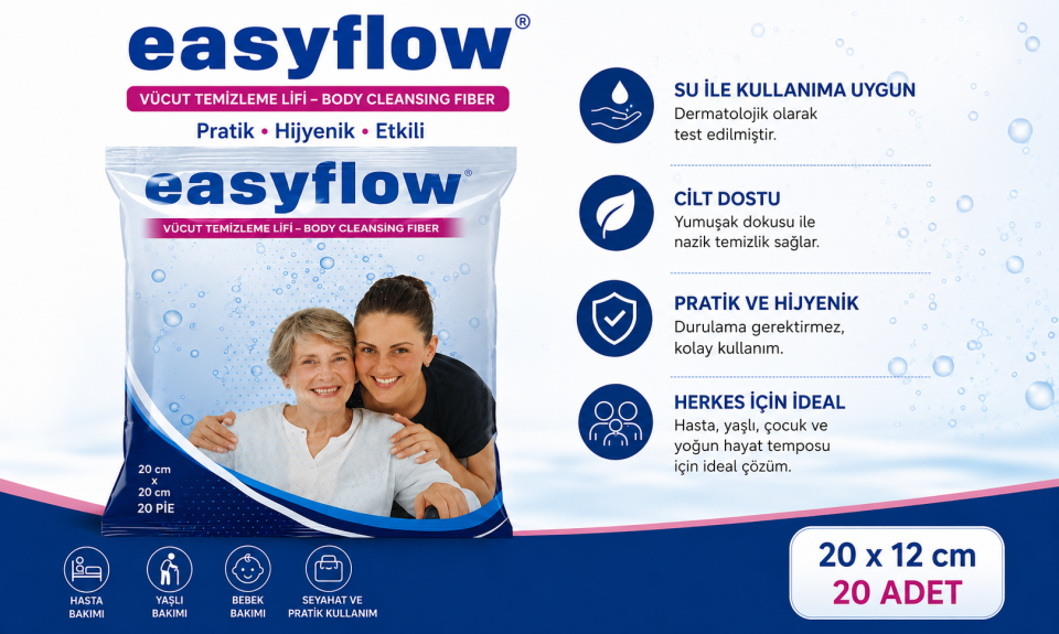 Vücut Temizleme Lifi 20x12 cm 20'li Easyflow