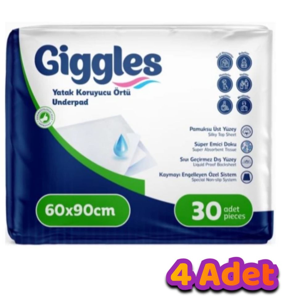Gıggles Yatak Koruyucu 60x90 (30'lu 4 paket)SERME BEZ