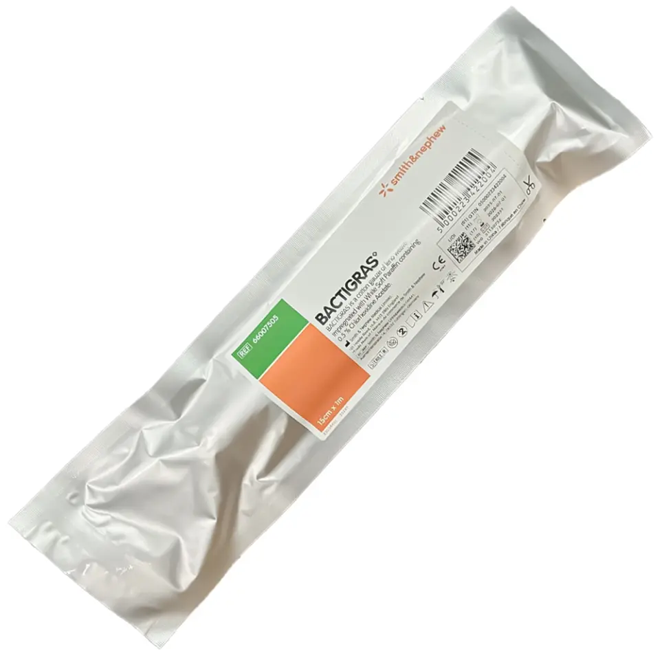 Bactigras 15cmx1m Antiseptik Parafinli Yara Örtüsü – Klorheksidinli Tül Sargı Bezi