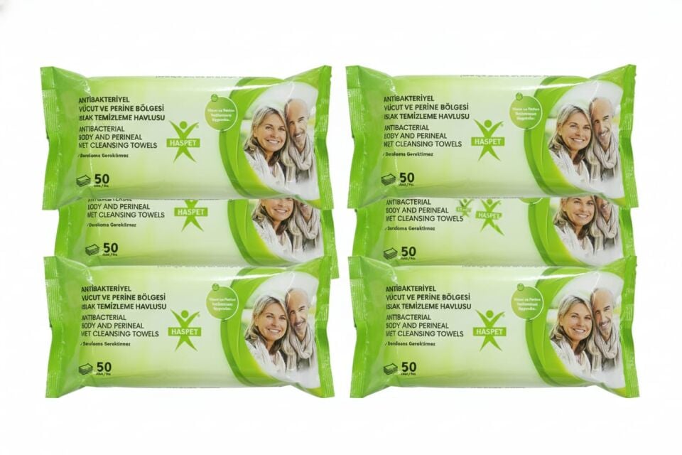 Haspet Antibakteriyel Perine Temizleme Havlusu 50'li