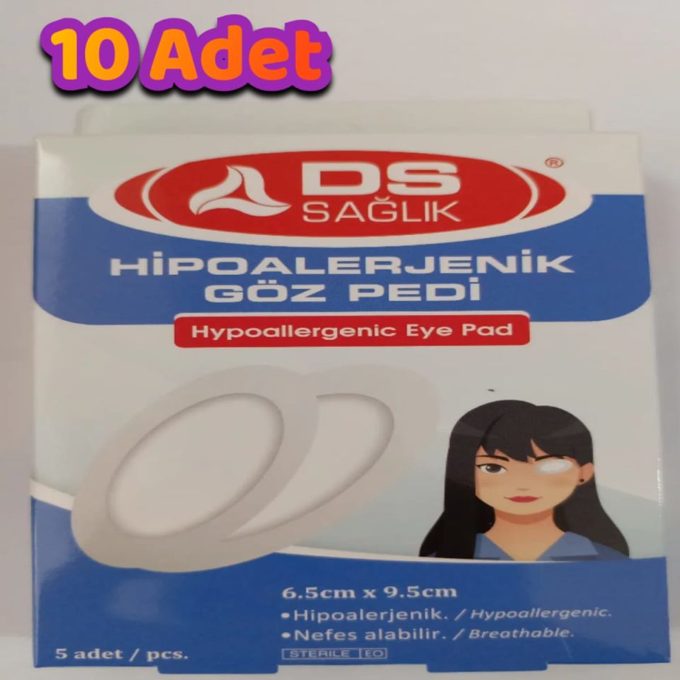 Steril Hipoalerjenik Göz Pedi Yetişkin 6,5 x 9,5 cm 5’li Paket