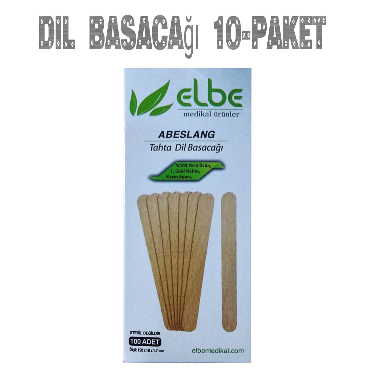 Abeslang,Tahta Dil Basacağı 100'Lü (10 paket )