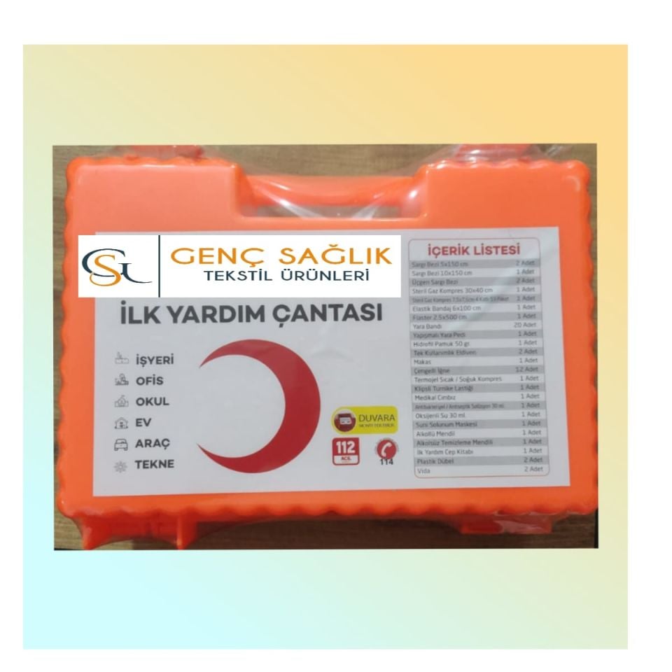 İLK YARDIM Sağlık Çantası Turuncu Duvar Tipi