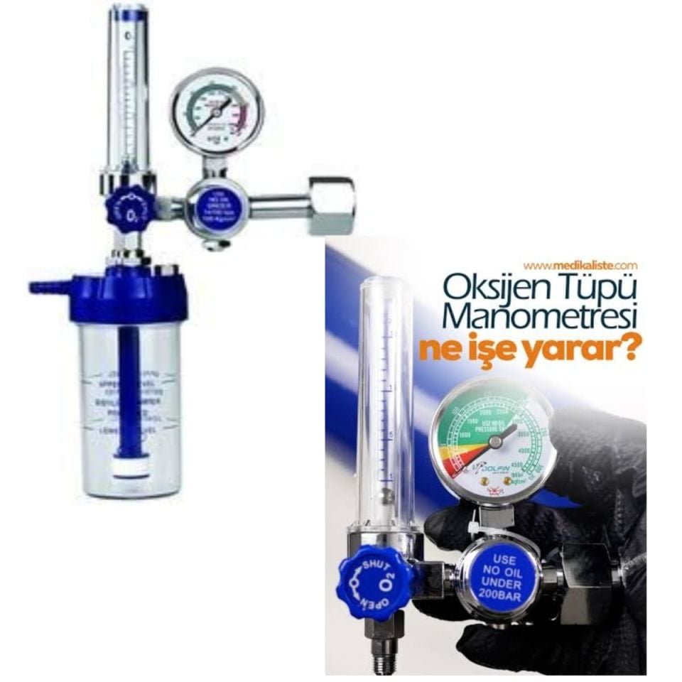 Lifetime OXR-01 Elmaslar Oksijen Tüpü Başlığı Manometre