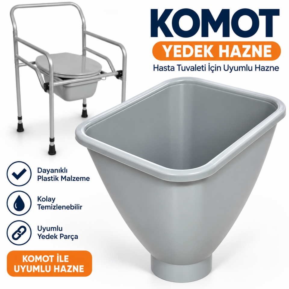 Komot Yedek Hazne – Hasta Tuvalet Sandalyesi Uyumlu Hazne
