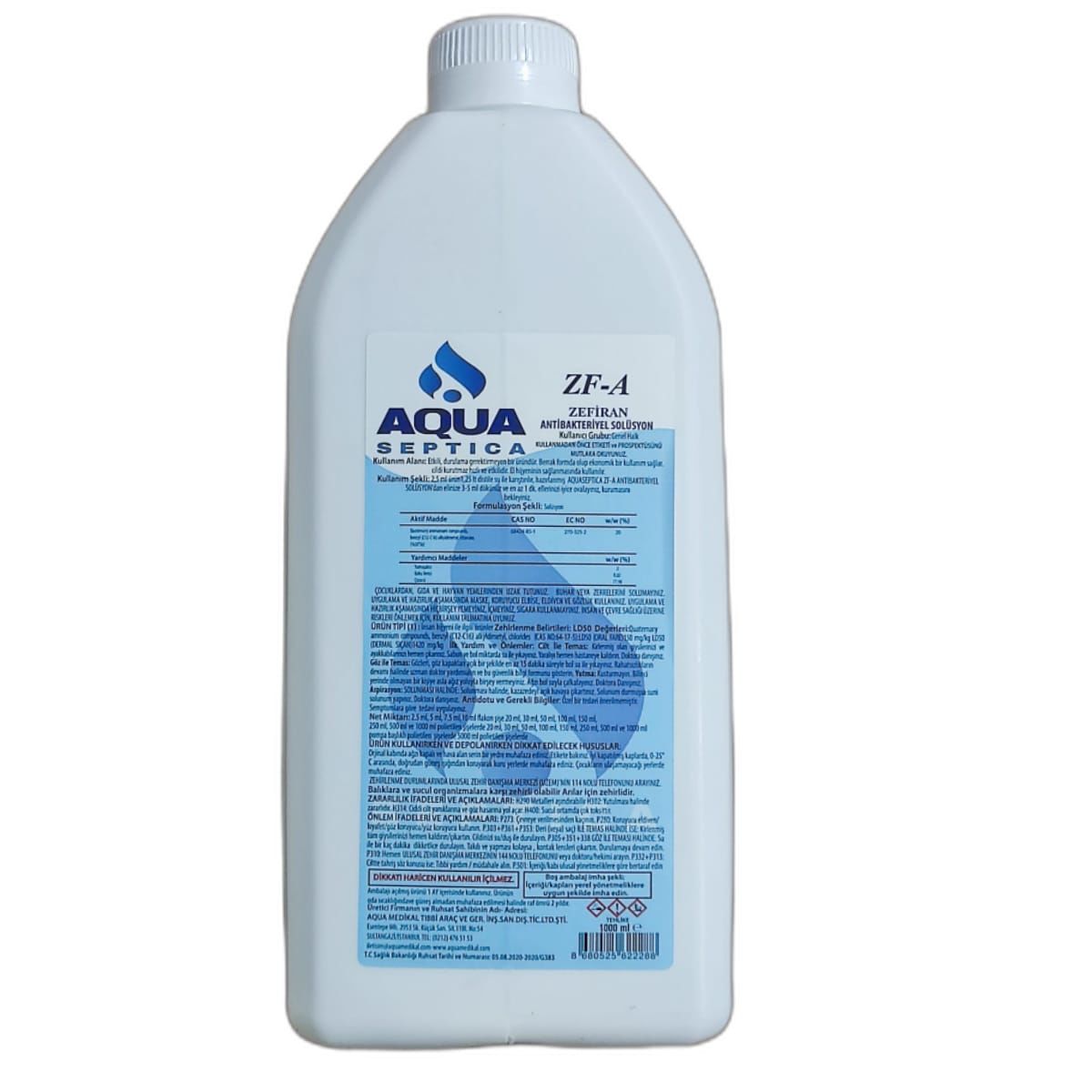 Aqua Zefiran 1lt Çözelti-15 Adet
