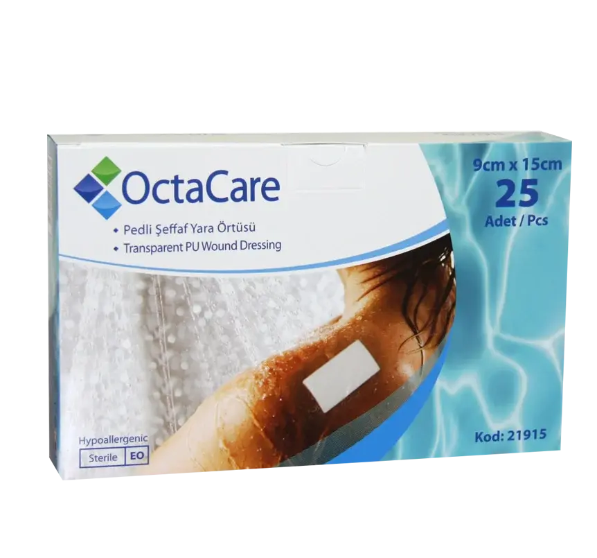 Octacare Pedli Şeffaf PU Film Yara Örtüsü 9cmx15cm 25'li