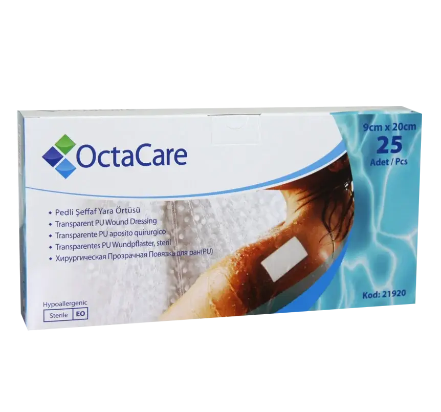 Octacare Pedli Şeffaf PU Film Yara Örtüsü 9cmx20cm 25'li