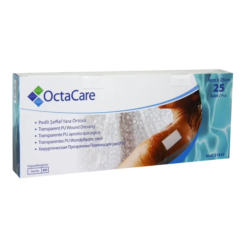 Octacare Pedli Şeffaf PU Film Yara Örtüsü 9cmx25cm 25'li