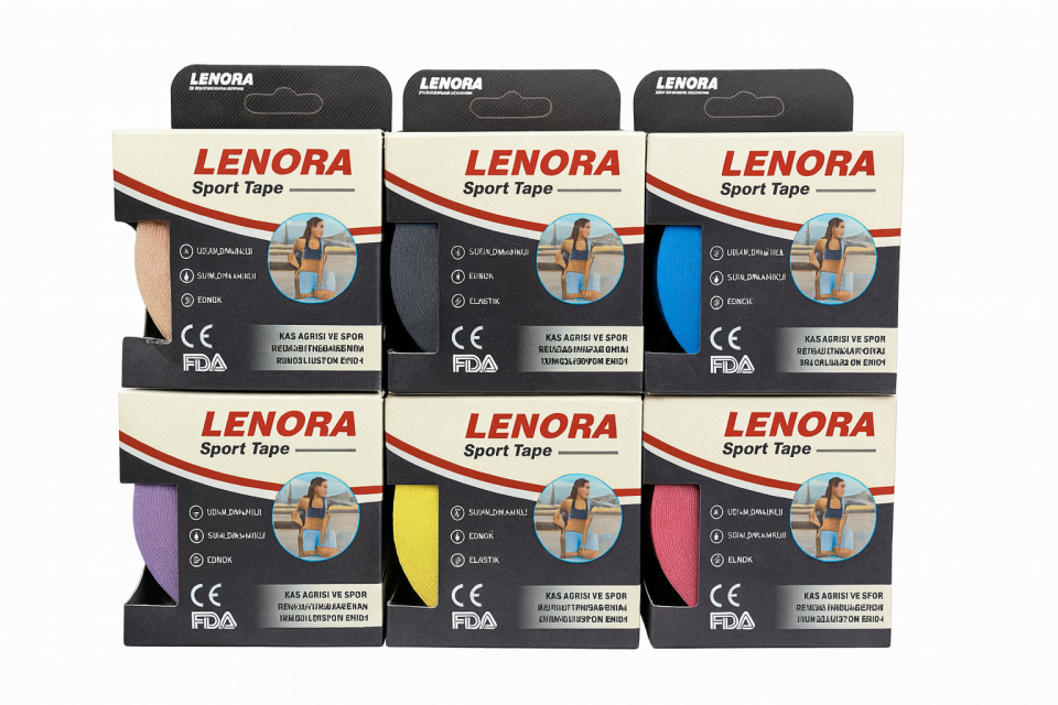LENORA Kinesiology Ağrı Bandı Siyah 5 mt X 5 cm Sporcu Bandı