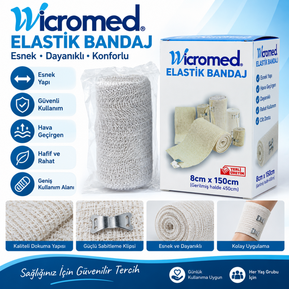 Elastik Bandaj 8 cm x 150 cm Wicromed