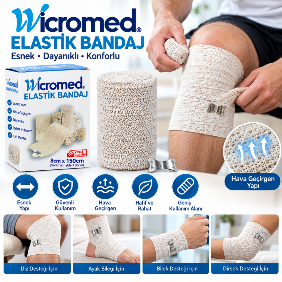 Elastik Bandaj 8 cm x 150 cm Wicromed