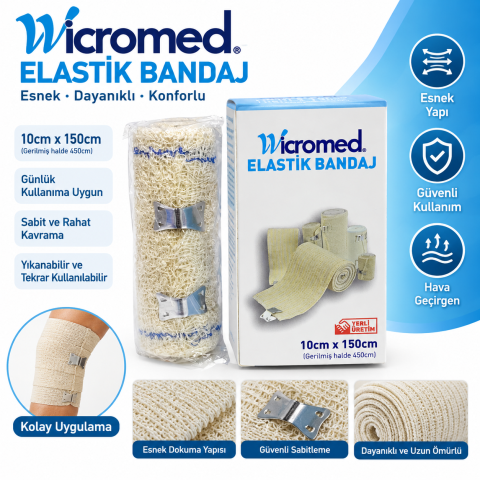 Elastik Bandaj 10 cm x 150 cm Wicromed