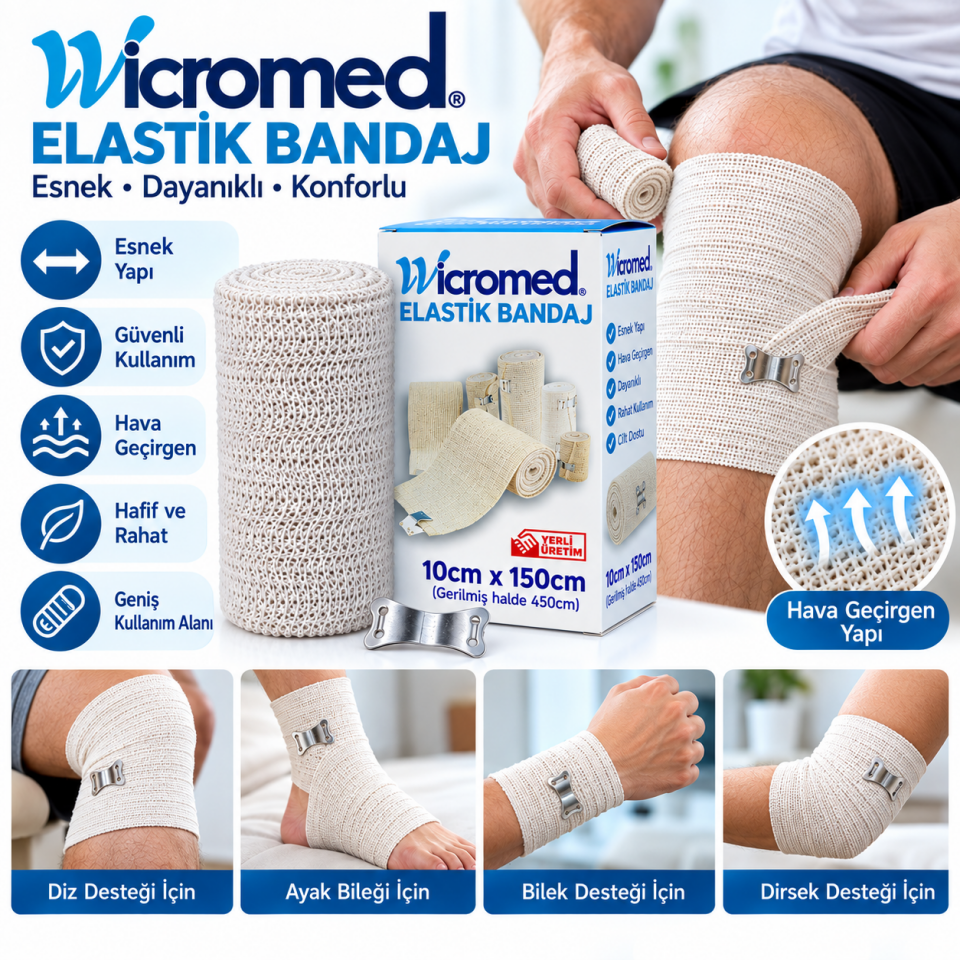 Elastik Bandaj 10 cm x 150 cm Wicromed