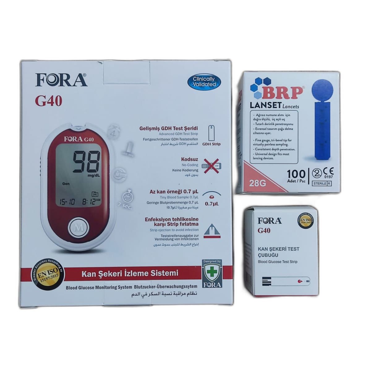 FORA Comfort G40-Kan Şeker Ölçüm Cihazı + Strip 50-Adet + 1 Kutu Lanset