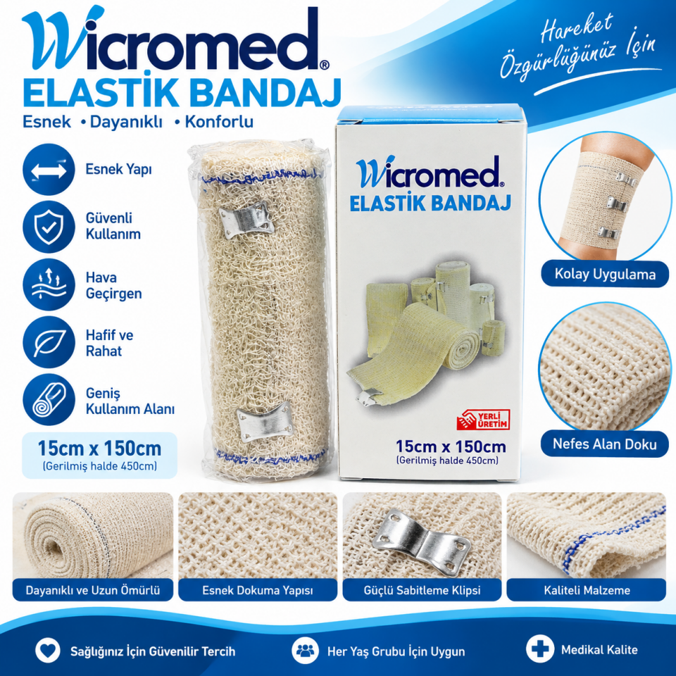 Elastik Bandaj 15 cm x 150 cm Wicromed