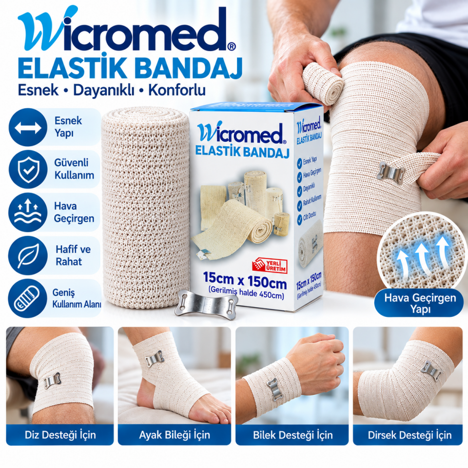 Elastik Bandaj 15 cm x 150 cm Wicromed