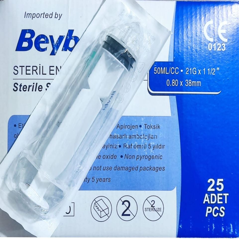 Beybi Beslenme Enjektör (Şırınga) Steril 50 ml (25-Adet)