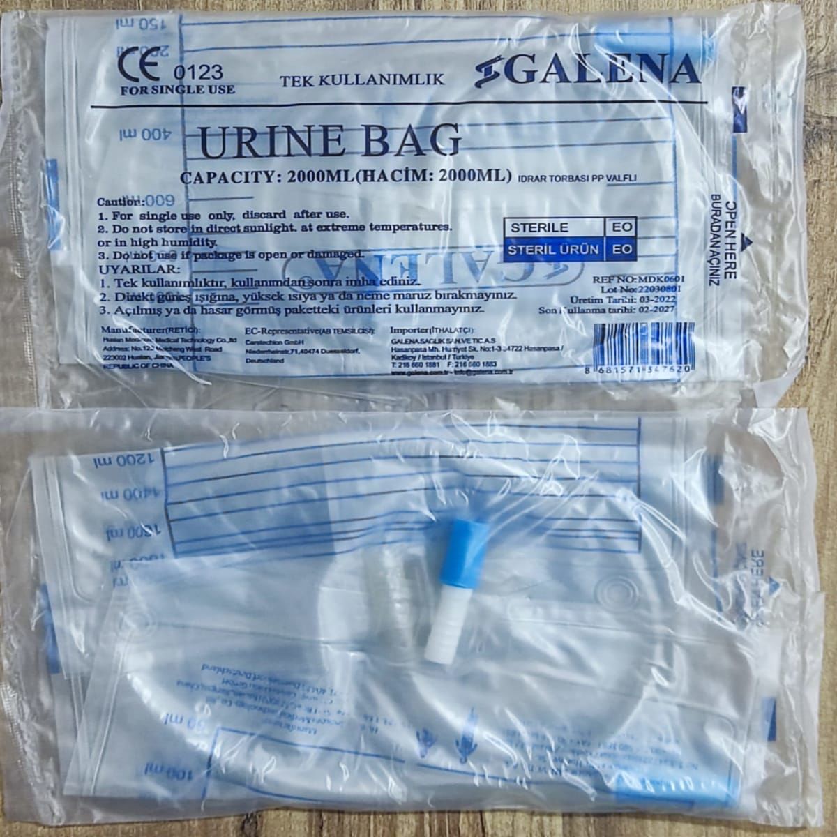 İdrar Torbası Steril Musluklu Galena