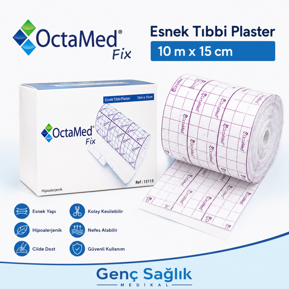 OctaMed Fix Flaster 10 m x 15 cm Hipoalerjenik Bant