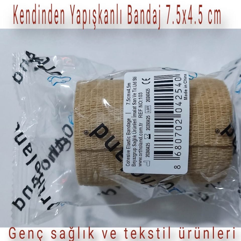 Kendinden Yapışkanlı Coban Bandaj(7,5 cm x 4,5 mt)12-ADET