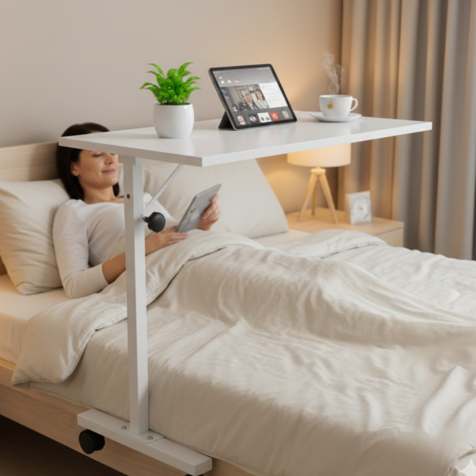 Hasta Yemek Masası Boyu Ayarlanabilir (Tekerlekli)