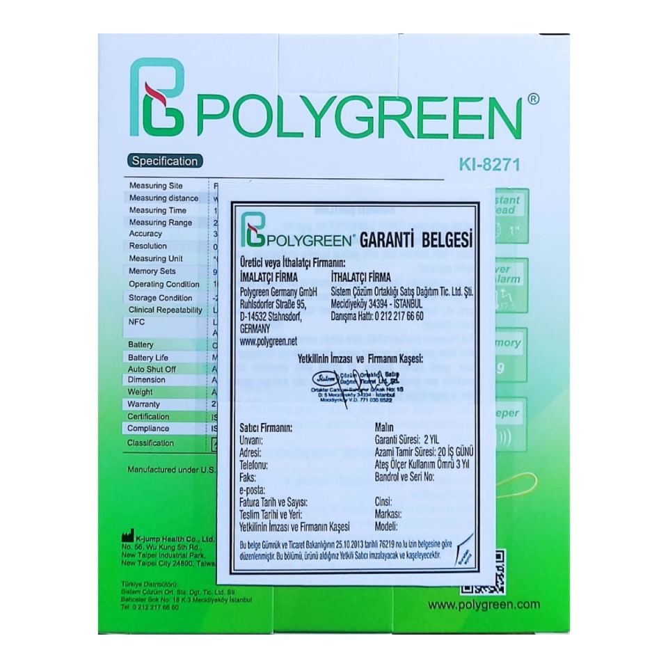 Ateş Ölçer Polygreen (Alından Ölçer)