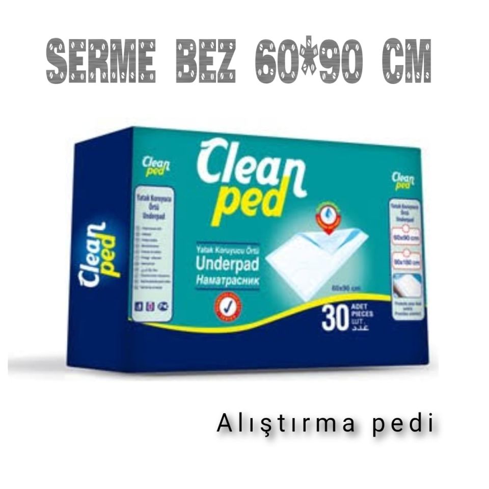 Cleanped Yatak Koruyucu  Örtüsü 60X90 cm(30'Lu Paket)