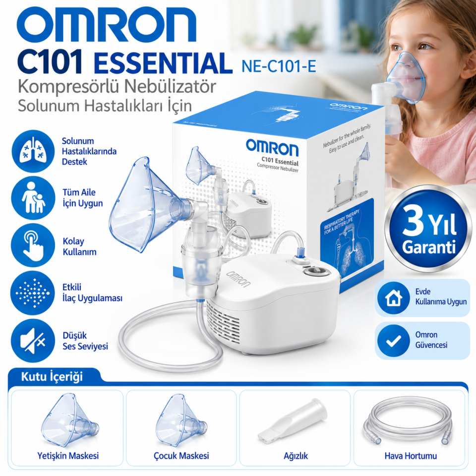 Omron C101 Essential NE-C101-E Kompresörlü Nebülizatör