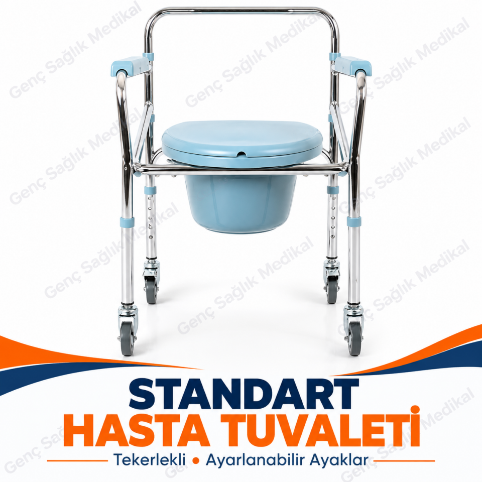 Standart Hasta Tuvaleti – Tekerlekli Huni,Kova Hazneli Komot