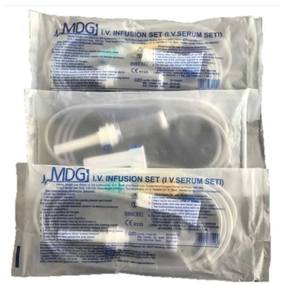 Steril,Infüzyon Serum Seti 21G Iğne loer lock(mdg-100'lü-Paket)