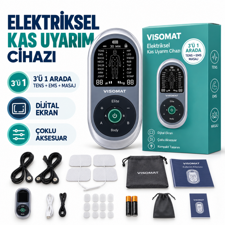 Visomat Elektriksel Kas Uyarım Cihazı – TENS, EMS ve Masaj