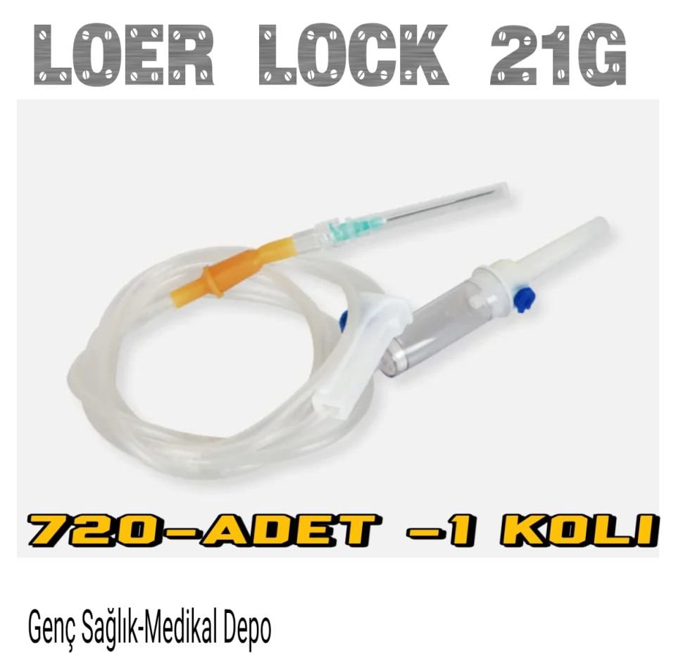 Steril,Infüzyon Serum Seti 21G Iğne loer lock(mdg-1 koli )720-Adet