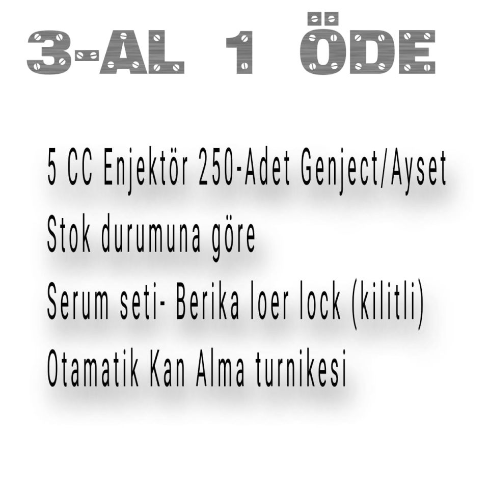 Serum Seti Luer Lock(5 cc Enjektör)Otamatik Turnike