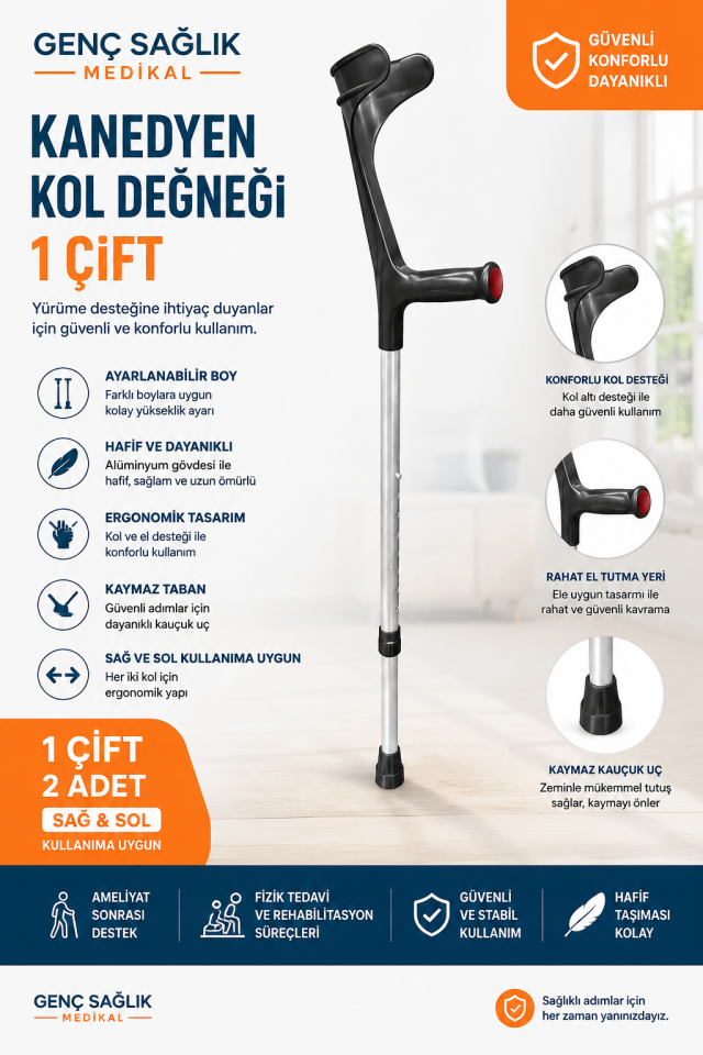 Kanedyen Kol Değneği 1 Çift