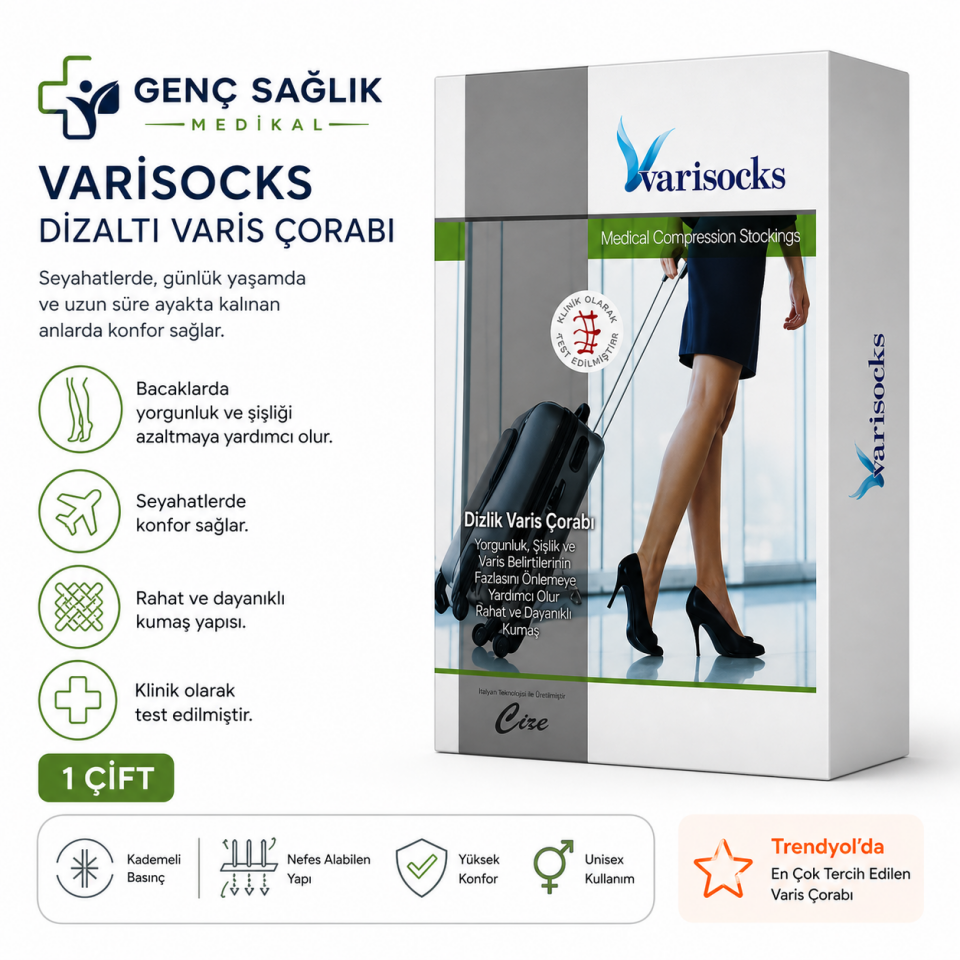 Dizaltı Burnu Açık VARİSOCKS Varis Çorabı CCL-2