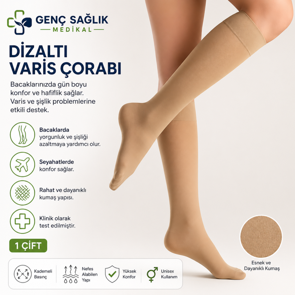 Dizaltı Burnu Açık VARİSOCKS Varis Çorabı CCL-2