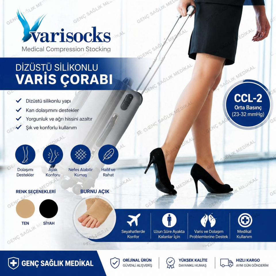 Dizüstü Burnu Açık VARİSOCKS Varis Çorabı CCL-2