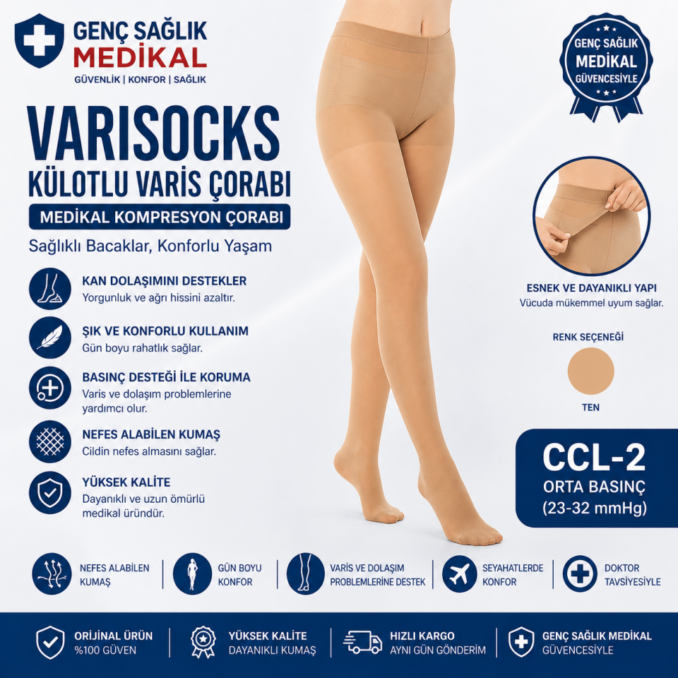 Varisocks Külotlu Burnu Açık Varis Çorabı CCL-2