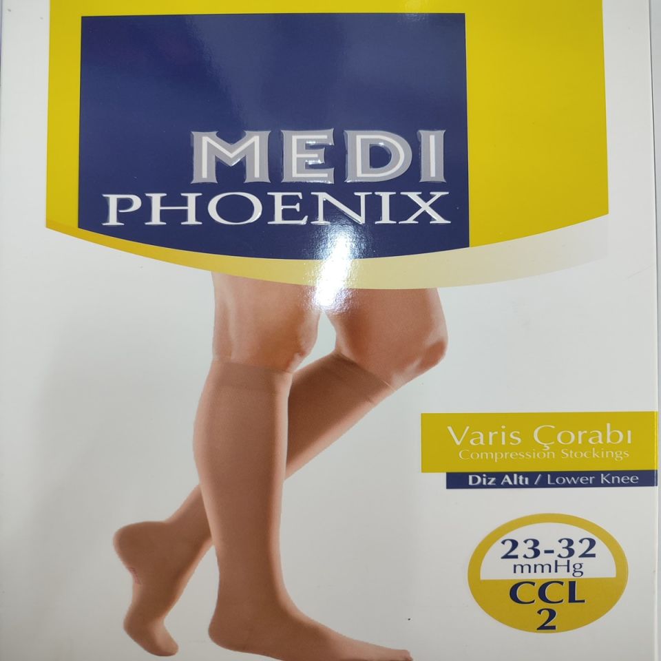 Dizaltı Burnu Açık Medi-phoenix Varis Çorabı CCL-2 (TEN RENGİ)
