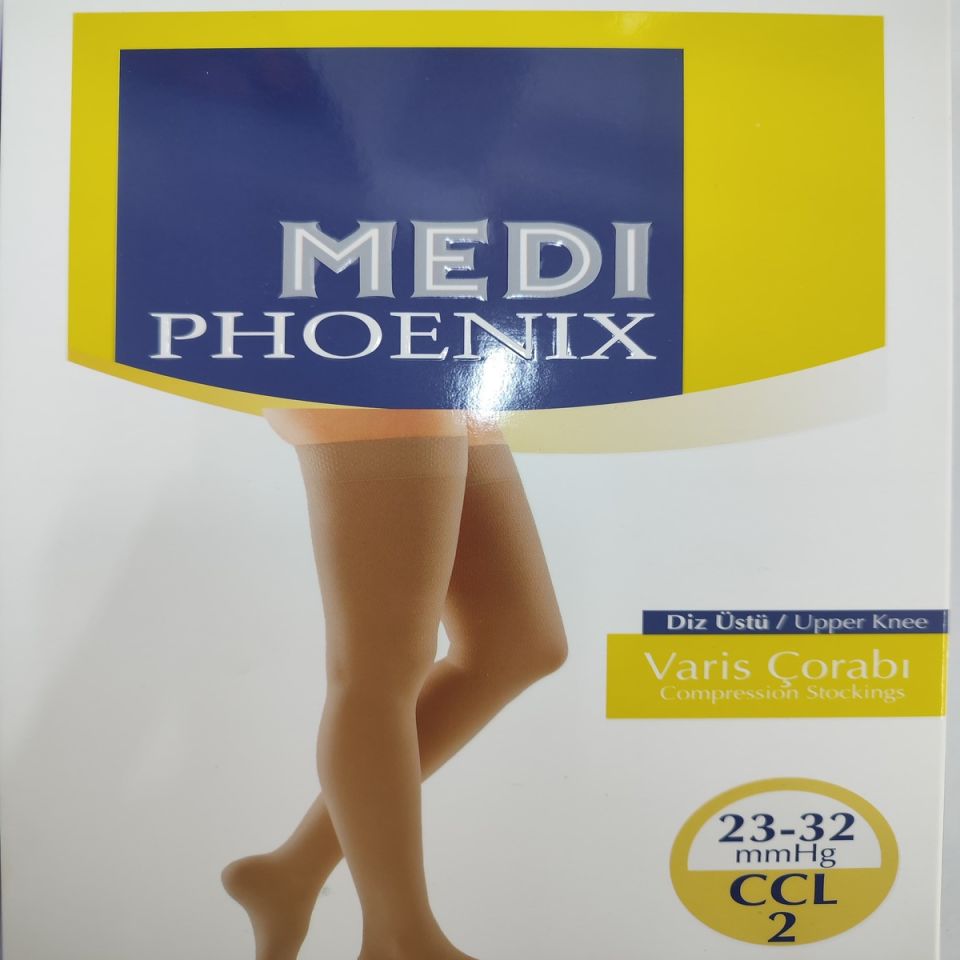 Dizüstü Burnu Açık MEDI-PHOENİX Varis Çorabı CCL-2 (Ten Rengi)