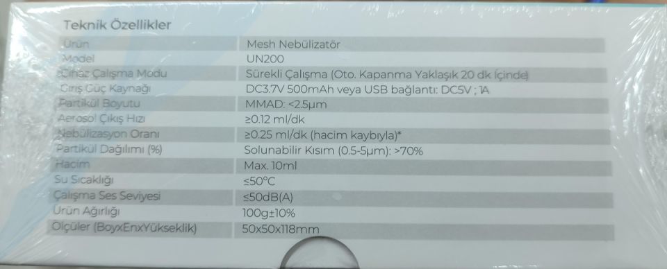 Mesh Nebulizer UN200 (ELMASLAR)