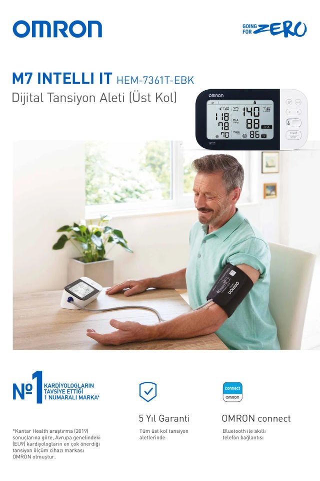 Omron M7 Intelli IT Afib HEM-7380T1-EKB Koldan Tansiyon Aleti