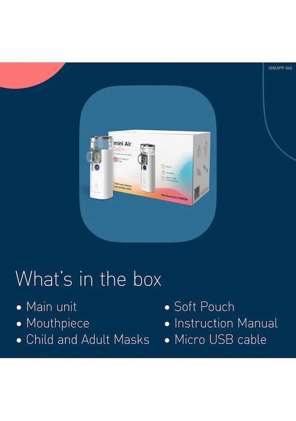 Omron Mini Air 360P-E Taşınabilir Mesh Nebulizatör